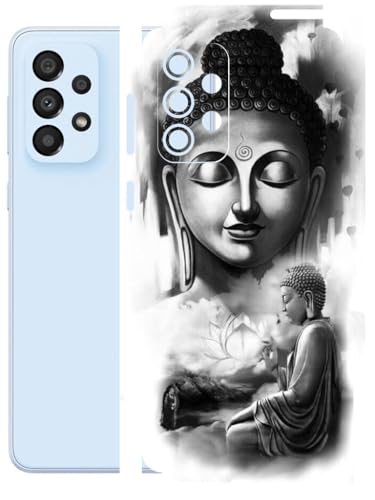 Image of AtOdds - Full Body Back Screen Guard Protector Film - Lamination Wrap Skin Sticker Compatible with Samsung Galaxy A33 (5G) | Scratchproof Matte Finish (Buddha)