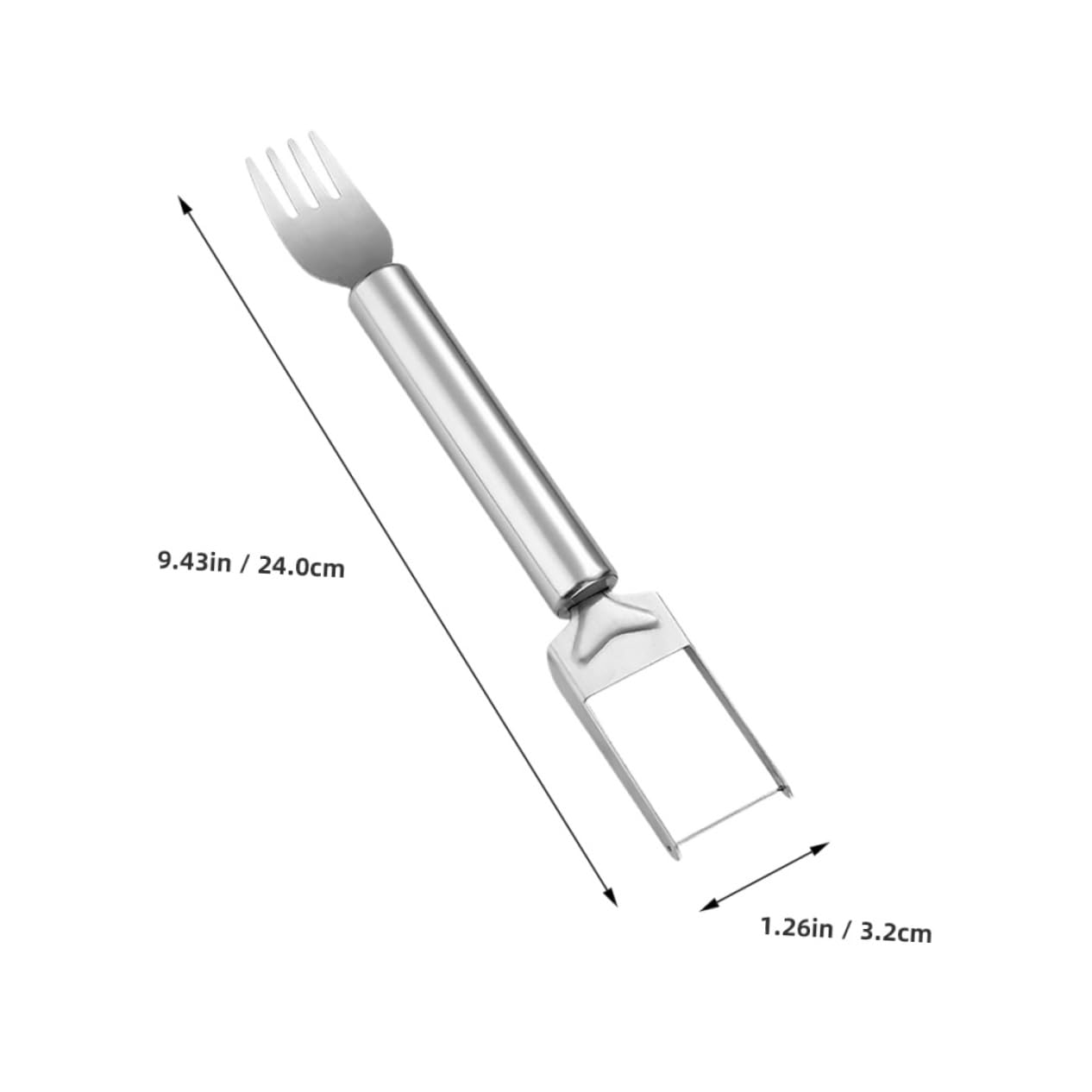 SOLUSTRE 2pcs Watermelon Slicing Tool Dual Stainless Steel Fruit Cutter Fork Easy to Use Melon Cutting Tool for Quick Serving and Salad Preparation