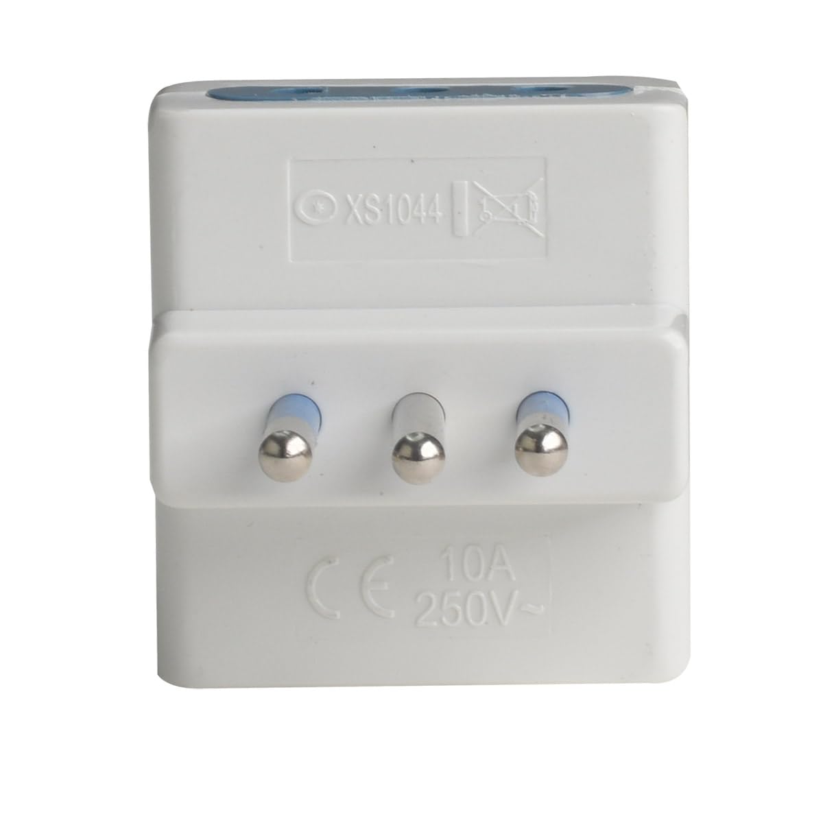 Adattatore Multipresa da Viaggio Spina Piccola 10A con 2 Prese 10A 2P+T e 1 Presa Universale 10A/16A (25 Pezzi, Bianco)