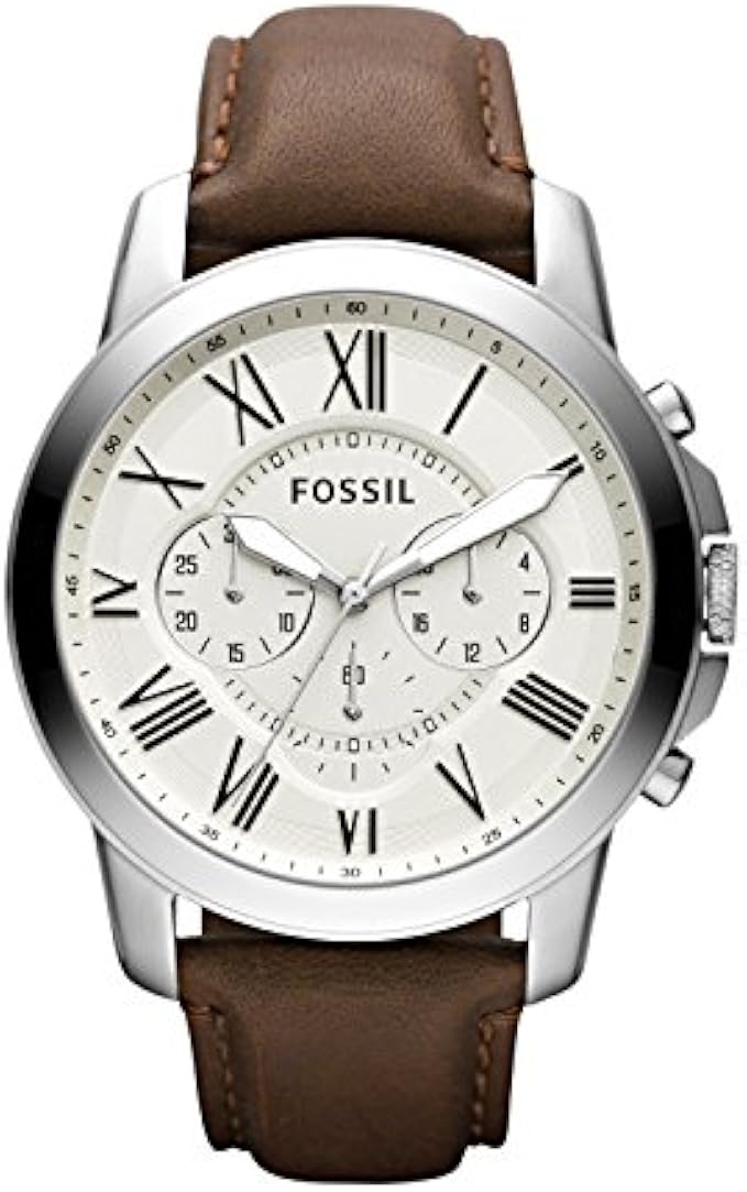 Fossil Grant Men's Watch with Chronograph Display and Genuine Leather or Stainless Steel Band