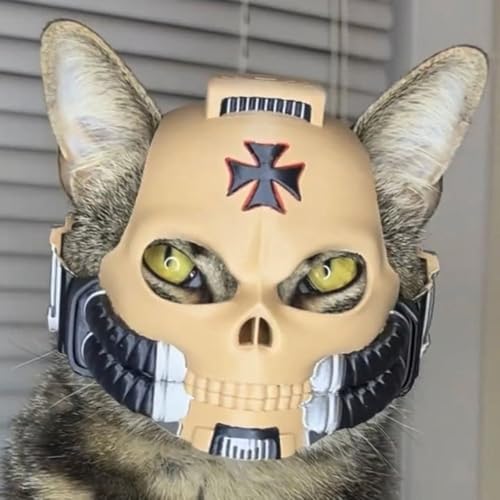 Bpetga 3D Printed Cat Helmet with Skull Design