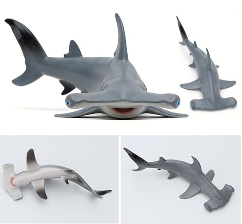 Image of SmilerSmile 7 inch Hammerhead Shark Figurine Plastic Sea Creature Toy for Toddlers