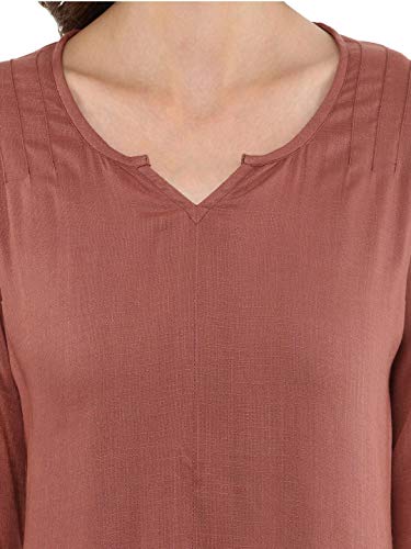 Image of Idalia Rose Gold Straight Solid Kurta With Palazzo Pants
