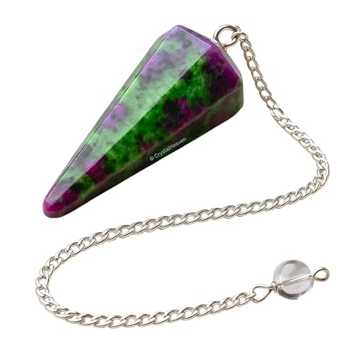 Image of Ruby Zoisite Pendulum Dowsing Tool - Natural Crystal Pendulum for Spiritual Guidance - Premium Dowser Pendulum for Accurate Divination and Energy Healing - Perfect for Energy Healing