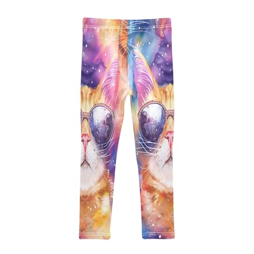Toddler Girls Leggings Printed Yoga Pants Leggings Glasses Cat for Kids2