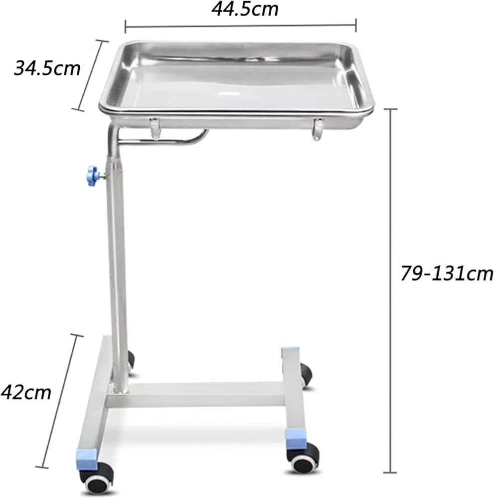Carrito ajustable con bandeja extraíble, carrito con ruedas para uso profesional, versátil para cocina, oficina y eventos