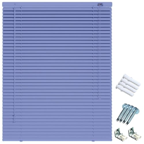 Persianas Enrollables de Aluminio Exterior, Persiana Venecianas Medida 25cm Lamas, Persiana Cortinas Horizontales, para Ventana para Salón, Cocina Protección contra la Luz y el Deslumbramiento(Azul)