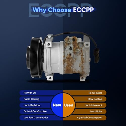 Image of ECCPP AC Compressor 2001-2007 Fit for Dodge Caravan 2.4L | 2001-2003 Fit for Chrysler Voyager 2.4L Fast Cooling AC Compressor with Clutch