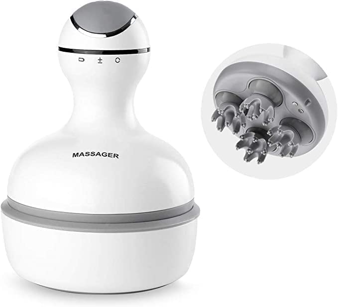 Only foryou Electric Scalp Massager Portable Head Massager Handheld with Tissue Kneading 84 Nodes Gifts Idea Stress Release Full Body Massage for Muscles Back Shoulder Calf Pain