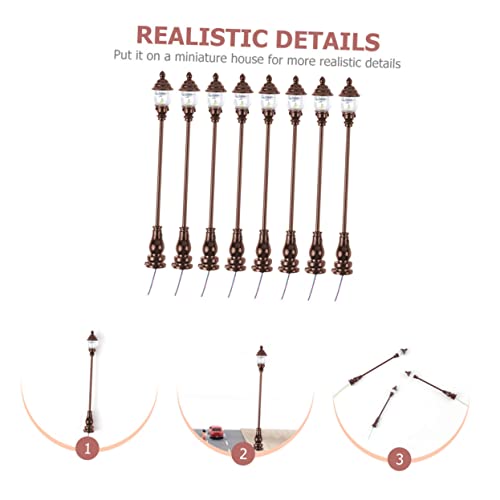 OSALADI 24 Pçs Paisagem Bronze Enfeites De Natal Boneca Aldeia Lanterna Miniaturas LED Quintal Const