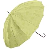 【中谷】 Natural Basic 婦人 長傘 ジャンプ 16本骨 桜 舞姫 ライトグリーン 55cm