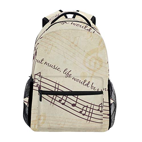 Música Encantadora Vintage Mochila Escolar Impermeable Mochilas Escolares para Estudiante