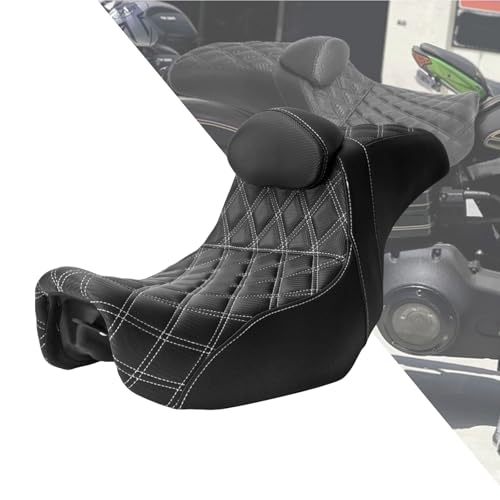 Selle monobloc avec dossier pour Harley Dyna Street Bob au design haut de gamme