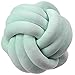 Nicole Knupfer Knot, cuscino in peluche con nodi morbidi e nodi a sfera, decorazione per letto, camera (verde menta, 35 cm di diametro)