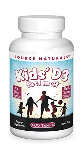 SOURCE NATURALS Kids' D-3 400 IU Fast Melt, 200 Count