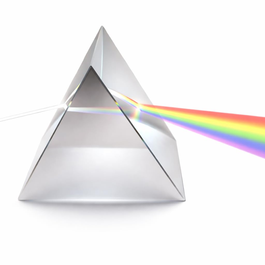 Glass Prism 50×50 mm | Equilateral Prism |Optical Triangular for Physics Teaching, Light Spectrum & Practical Experiments | Pack of 1|