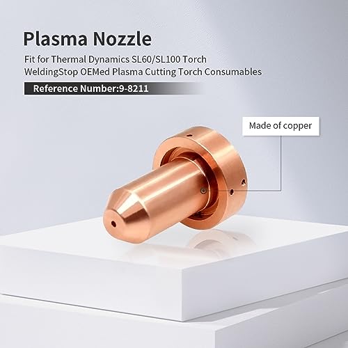 Image of 10pcs 9-8211 Tip 60A Nozzle for Thermal Dynamics SL60 SL100 Plasma Torch | Compatible with Thermal Dynamics Cutmaster 38 /52 /82 /102 /152 Plasma Cutter 80A Consumables