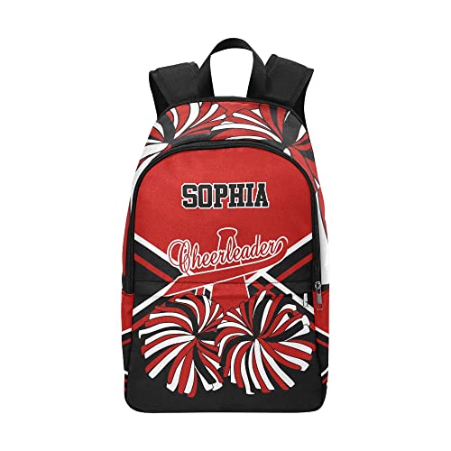 Personalized Cheer Dark Red Black Cheerleader Backpack with Name Custom Travel Bag for women Men