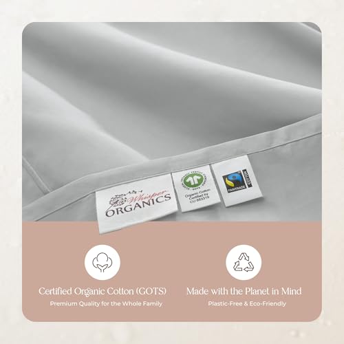 Image of Whisper Organics 100% Organic Cotton Bed Sheets with Deep Pocket 3 Pc. Set