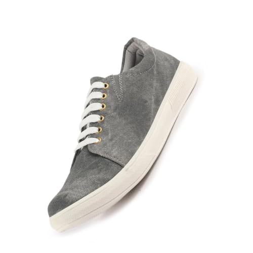 FAUSTO Men Denim Casual Classic Lace Up Sneaker | Low Top Canvas ...