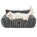 BEDSURE Katzenbett groß orthopädisches Katzensofa - 61x46x25cm Hundesofa kleine Hunde waschbar Katzencouch, rutschfeste Katzenbett flauschig, dunkelgrau