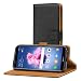 Produktbild AICEK Hülle Kompatibel mit Huawei P Smart, Lederhülle für Huawei P Smart Schutzhülle PU Leder Klapphülle mit Kartenfach Ständer Magnet Funktion Schwarz (5,65 Zoll)