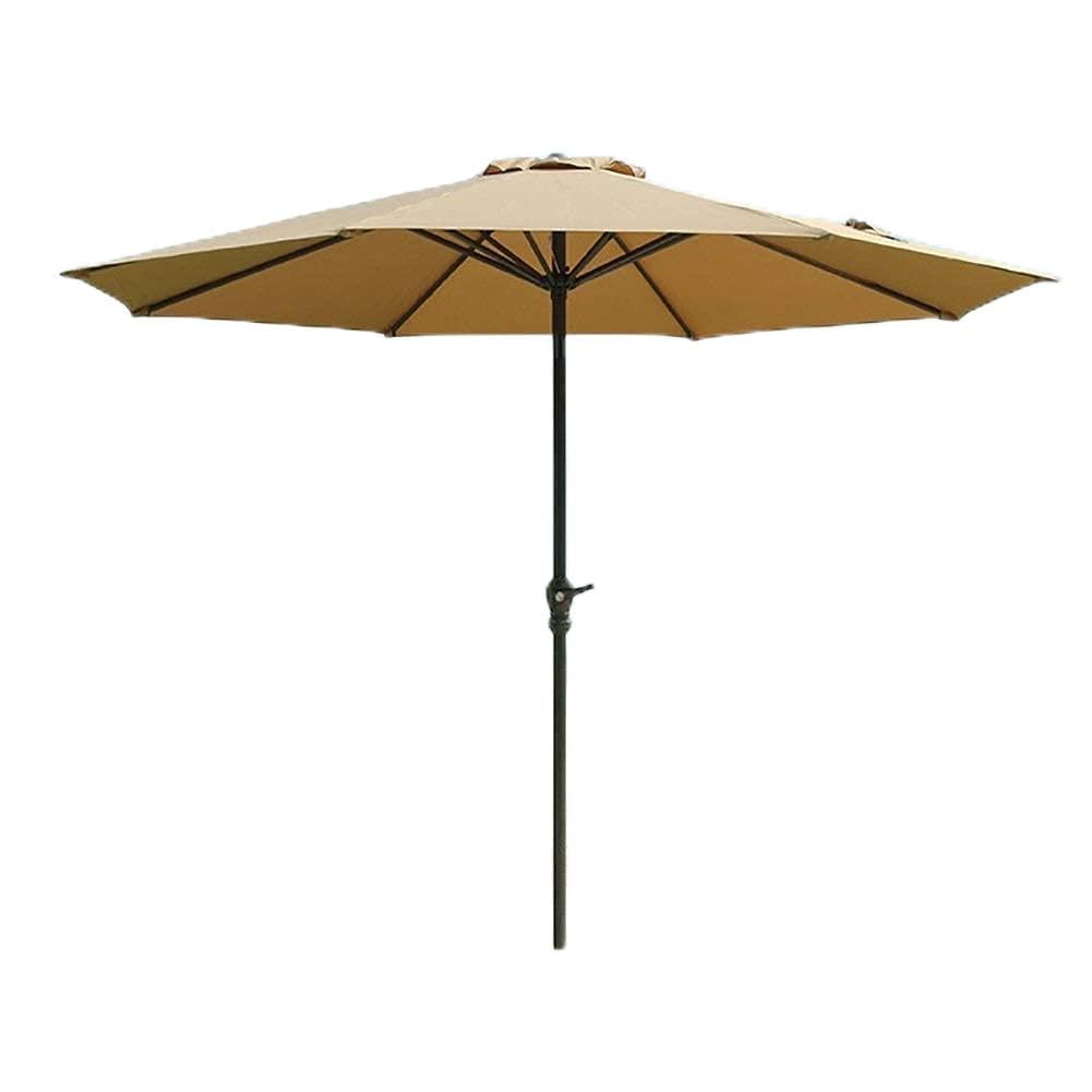 Parasol kaki 2,7 m de terrasse avec manivelle anti-UV solide