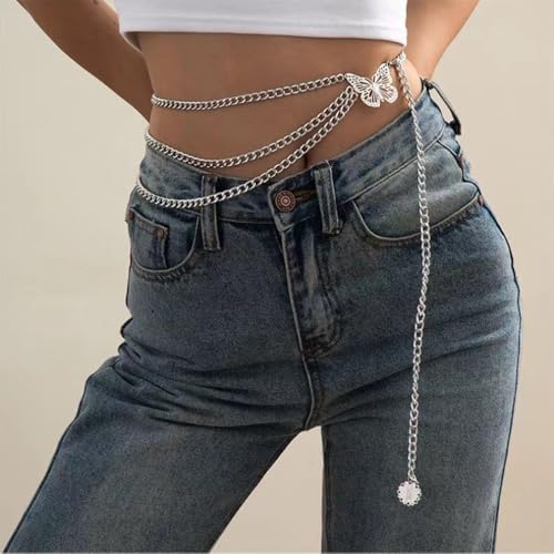 Women's Belts Metal Waist Chain Link Belt for Women Belts for Dress Jeans Country Concert Outfit Clothing accessories3