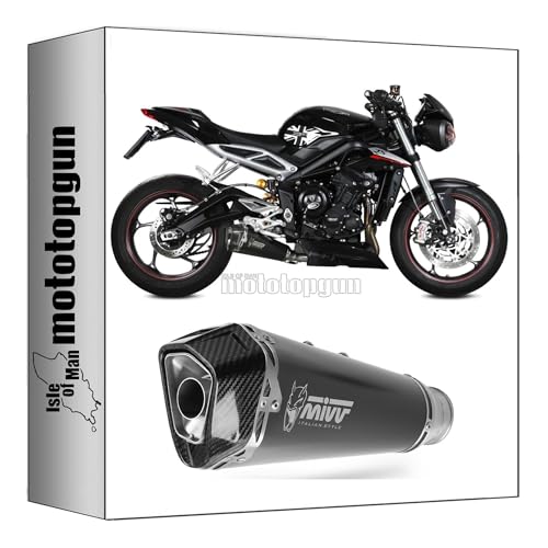 mivv pot d'echappement homologue cat-oem delta race acier noir carbon cap compatible avec triumph street triple 660 s 2017 2018 2019 2020 2021 2022 mototopgun