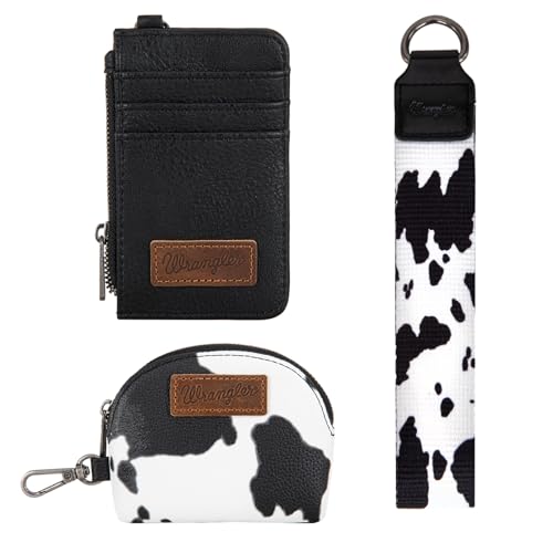 Image of Wrangler Keychain Wristlet Wallets for Women Western Dual Pouch Wristlet Credit Card Holder Wallet