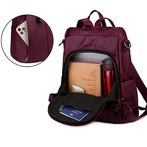 Image of Uromee Backpack Purse for Women Vegan Leather Ladies Fashion Travel Shoulder Bag Convertible