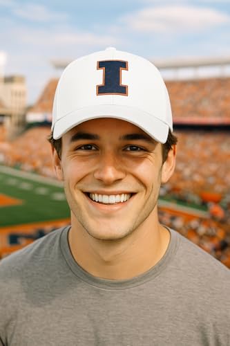 Gorra deportiva universitaria Illinois Illini blanca ajustable miniatura 2