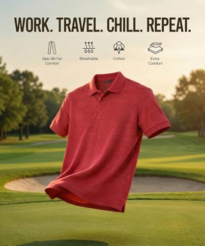 Image of Scott International Cotton Polo T Shirt | Collar Half Sleeves Plain T-Shirt | Tshirt for Men Stylish | Casual Tee for Office, Sports, Gym & Everyday Comfort | Men's Breathable All-Season Tshirt