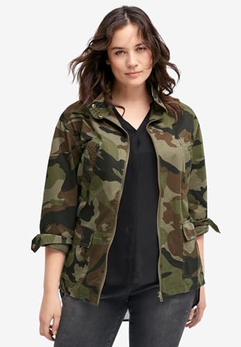 ellos Plus Size Camo Utility Jacket3