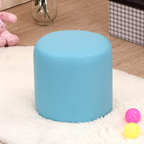 JFHEUEHY Stools Stool Door Stool Household Change Shoe Bench Small Round Leather Block Living Room Stool Footstool Shoes Bench(Argento)