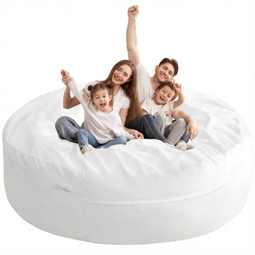 Image of HABUTWAY XX-Large Bean Bag Chair: Giant 7' Memory Foam Furniture Bean Bag Chairs for Adults with Microfiber Cover 7Ft（Beige）