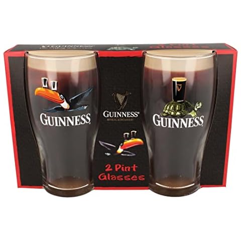 Guinness Official Merchandise Tortoise/Toucan Gilroy 2 Pint Glass Set Cover