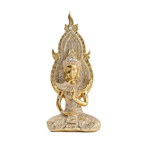 Estatua Buda Dorado con Manos en Oración Estilo Tailandés miniatura 1