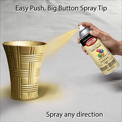 Image of Krylon K05588007 COLORmaxx Spray Paint and Primer for Indoor /Outdoor Use, Metallic Gold, 11 Ounce (Pack of 1)