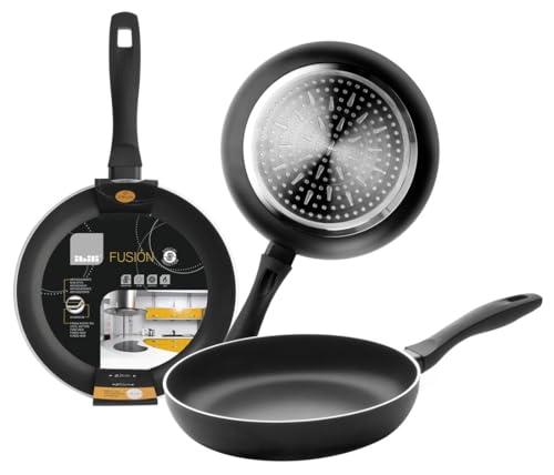 VoltShine Sartén de Aluminio para inducción 24 cm, Ligera y Resistente, Ideal para Cocina Diaria y preparaciones diversas.