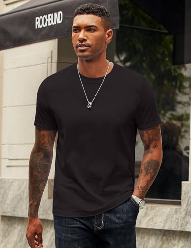 Image of COOFANDY Mens Tshirts 100% Cotton Big Tall T Shirts Basic Tees Plain T Shirts