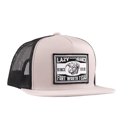 Lazy J Ranch Silver Grey & Black Fort Worth Classic Five Panel Trucker Hat - Adjustable Unisex Country Hats Vintage Trucker Hat
