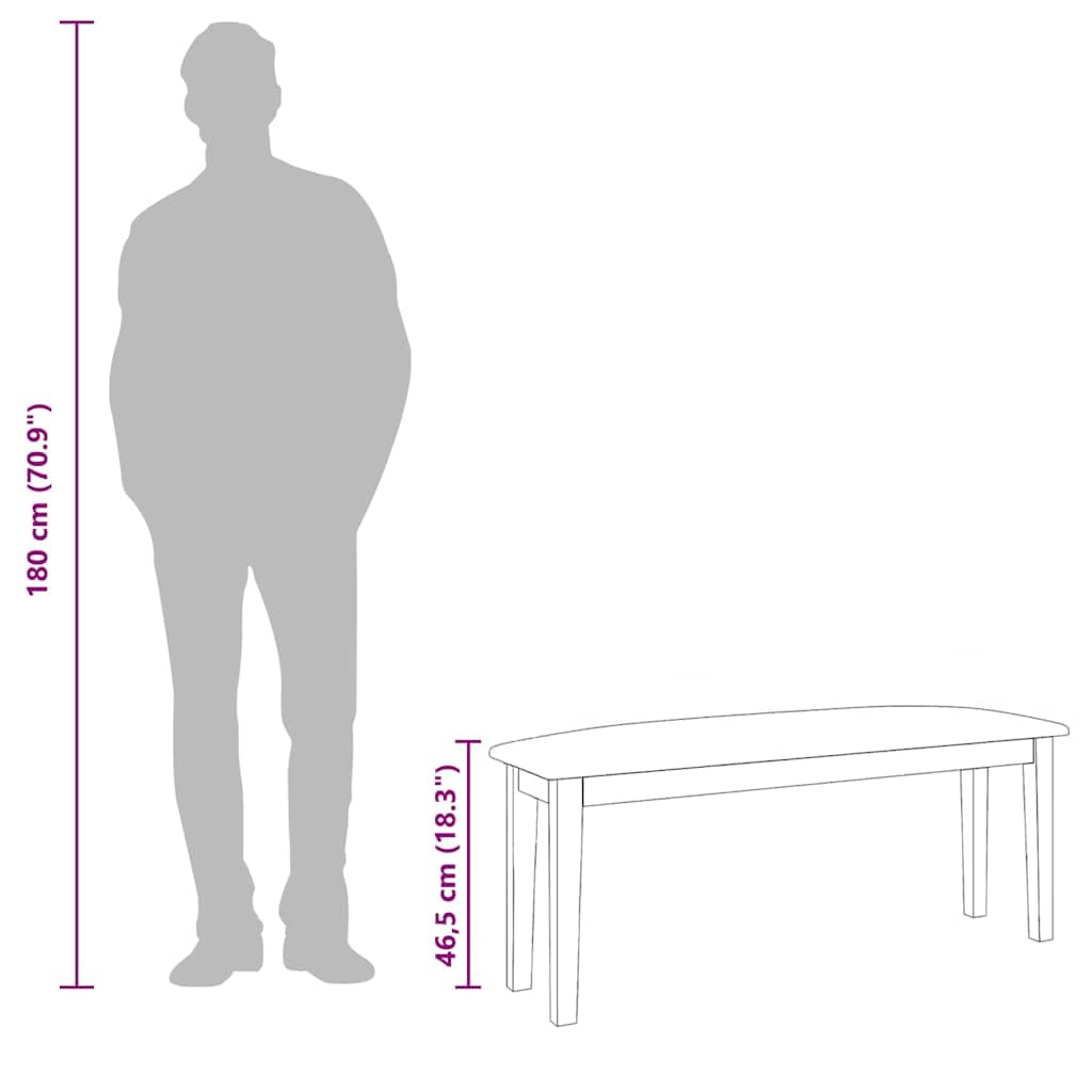 VidaXL Banc 110 cm Bois massif Blanc