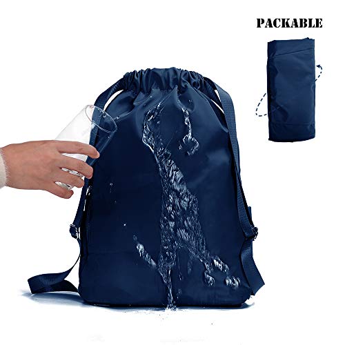 Image of ZOORON Waterproof Drawstring Gym Backpack Bag for Men & Women, Sport Gym Sack Mini Travel Daypack