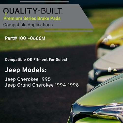 Image of QUALITY-BUILT Rear Semi-Metallic Brake Pads, Premium 1001-0666M, Compatible with 1994-1998 Jeep (Cherokee,Grand Cherokee)