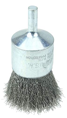 Weiler 36285 Wolverine 1" Crimped Wire End Brush, .006" Stainless Steel Fill, 1/4" Stem, Made in the USA (Pack of 10)