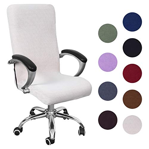 Souarts Housse de Chaise de Bureau Universelle Extensible Microfiber Lavable Couverture de Chaise Bureau Housses de Fauteuil Extensibles Confortable Fauteuil De Direction