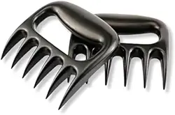 Garras de Carne Pretas BBQ para Desfiar Frango, Porco e Costela – Kit com 2 Peças Reforçadas em Plástico ABS Resistente ao Calor, Estilo Garras de Urso para Churrasco Profissional