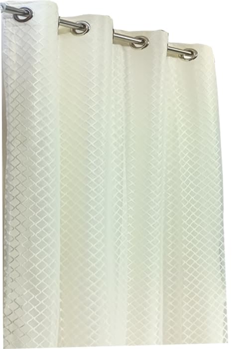 Image of Double Curtains 2 in 1 Embroidery Transparent Curtain with 80% Blackout Curtain Best for Every Interior Living Room Grommet(White 8ft Set 2)