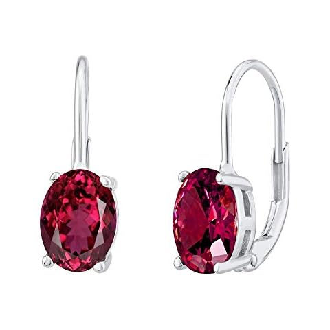 Pendientes de Plata 925 con Rubí Rojo Sintético Cover